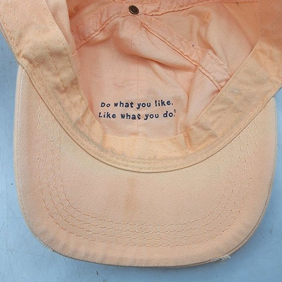 Life Is Good Take Your Sweet Time Adults Peach Orange Hat Cap Adjustable Comfort - Picture 9 of 9